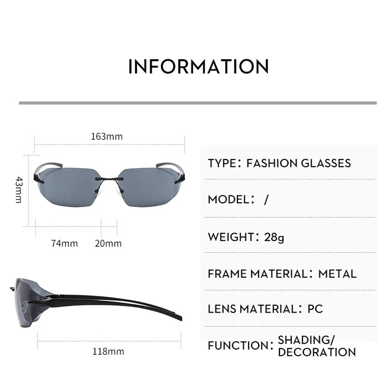 BladeEdge Rimless Sunglasses for Men and Women