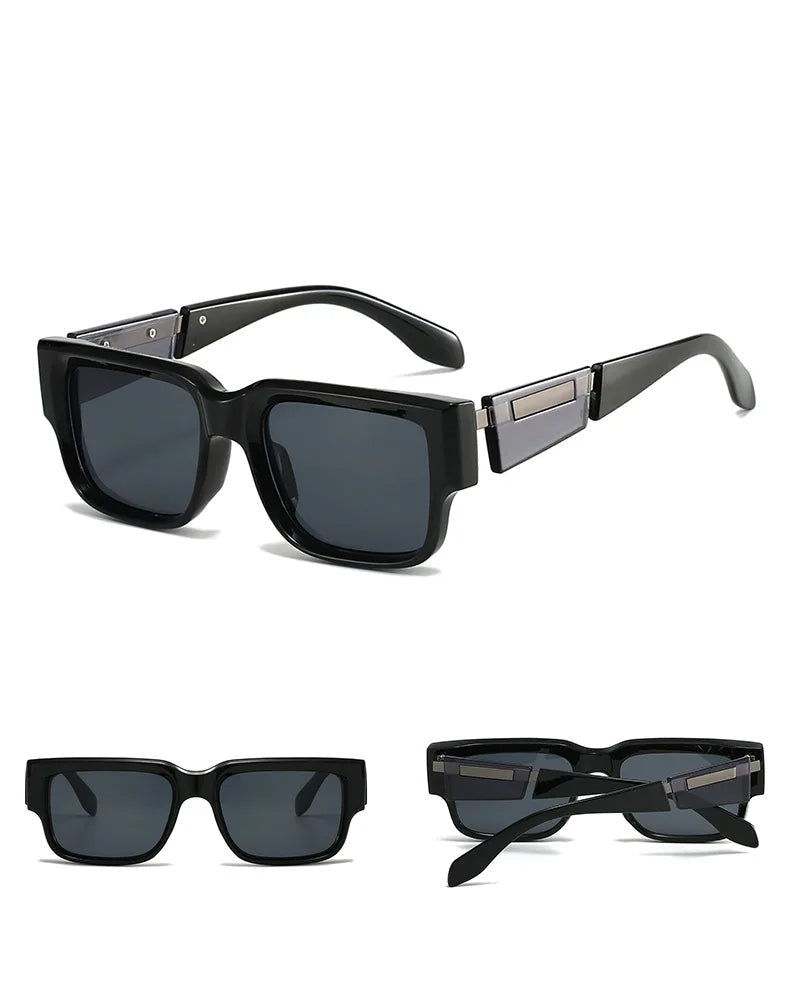 Vintage Rivet Punk Square Sunglasses For Men and Women-JonasParamount