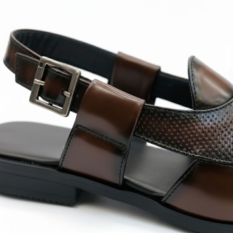 JonasParamount Men’s Premium Woven Peshawari Sandal – Faux Leather