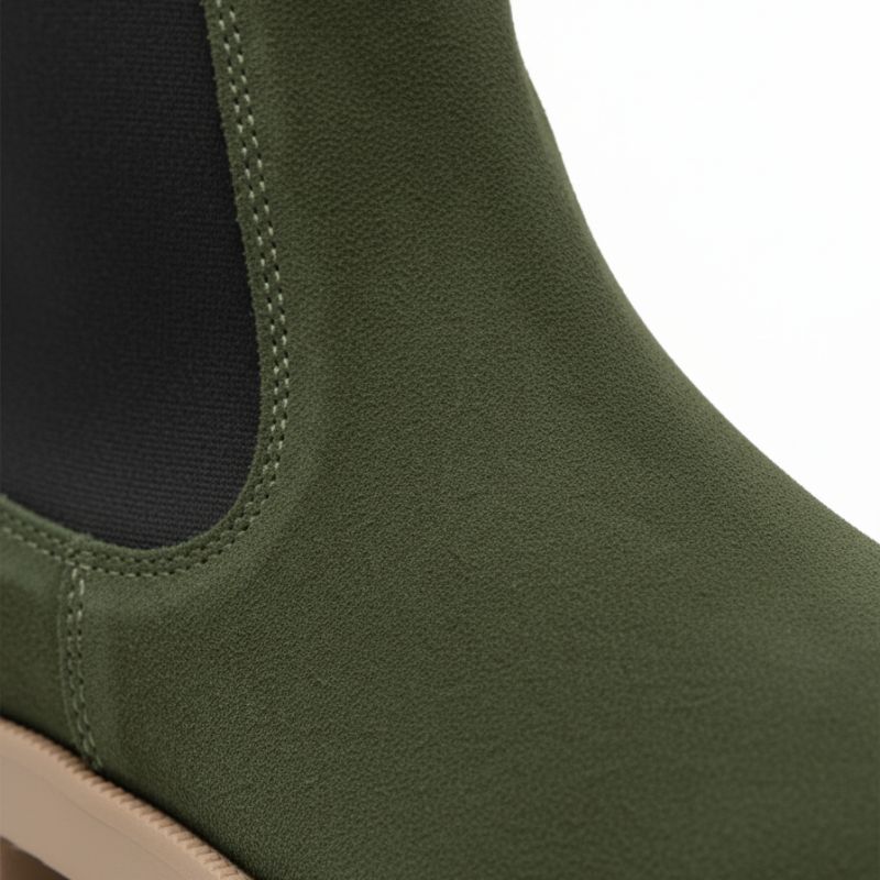 Premium Green Suede Boots by JonasParamount – Handmade Leather Sole