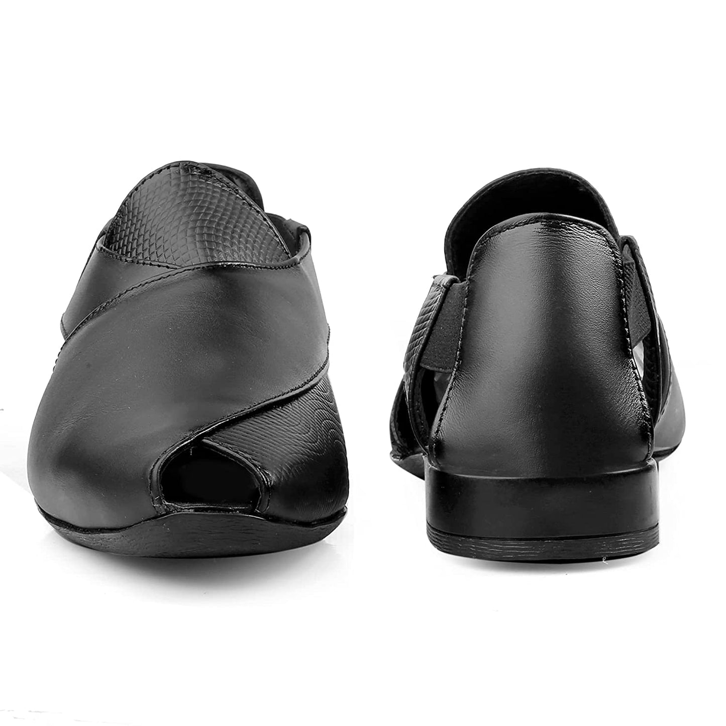 Stylish Peshawari Formal Genuine Leather Slip-on Sandal For Men's-JonasParamount