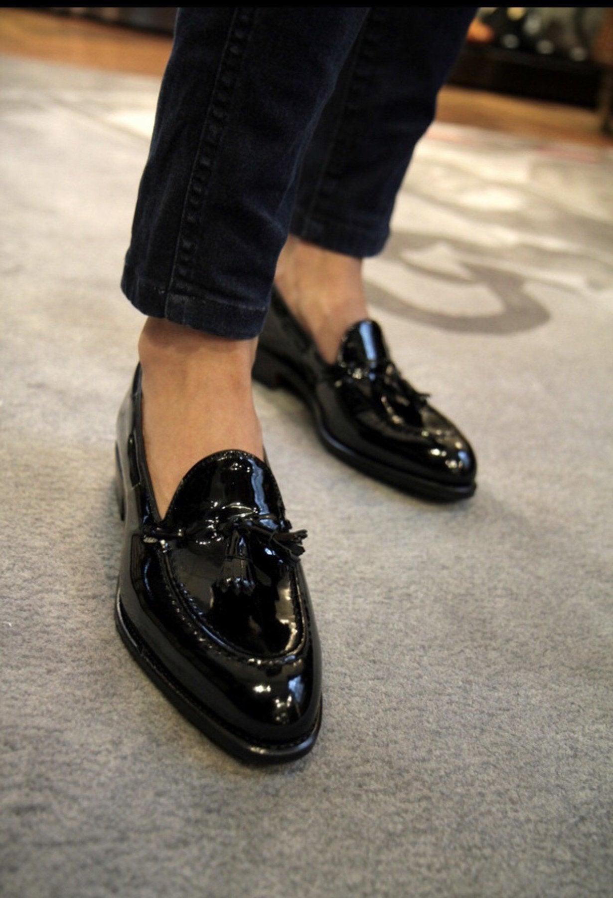Classic Patent Slipons With Tassels For Men-JonasParamount
