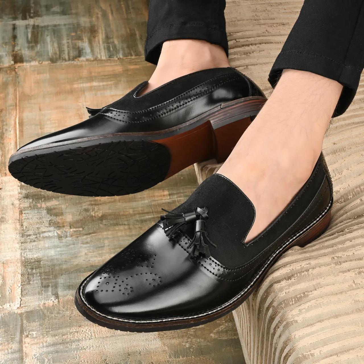 Fashionable Croc TASSEL Moccasins Formal Shoes For Office, Wedding And Party Wear-JonasParamount
