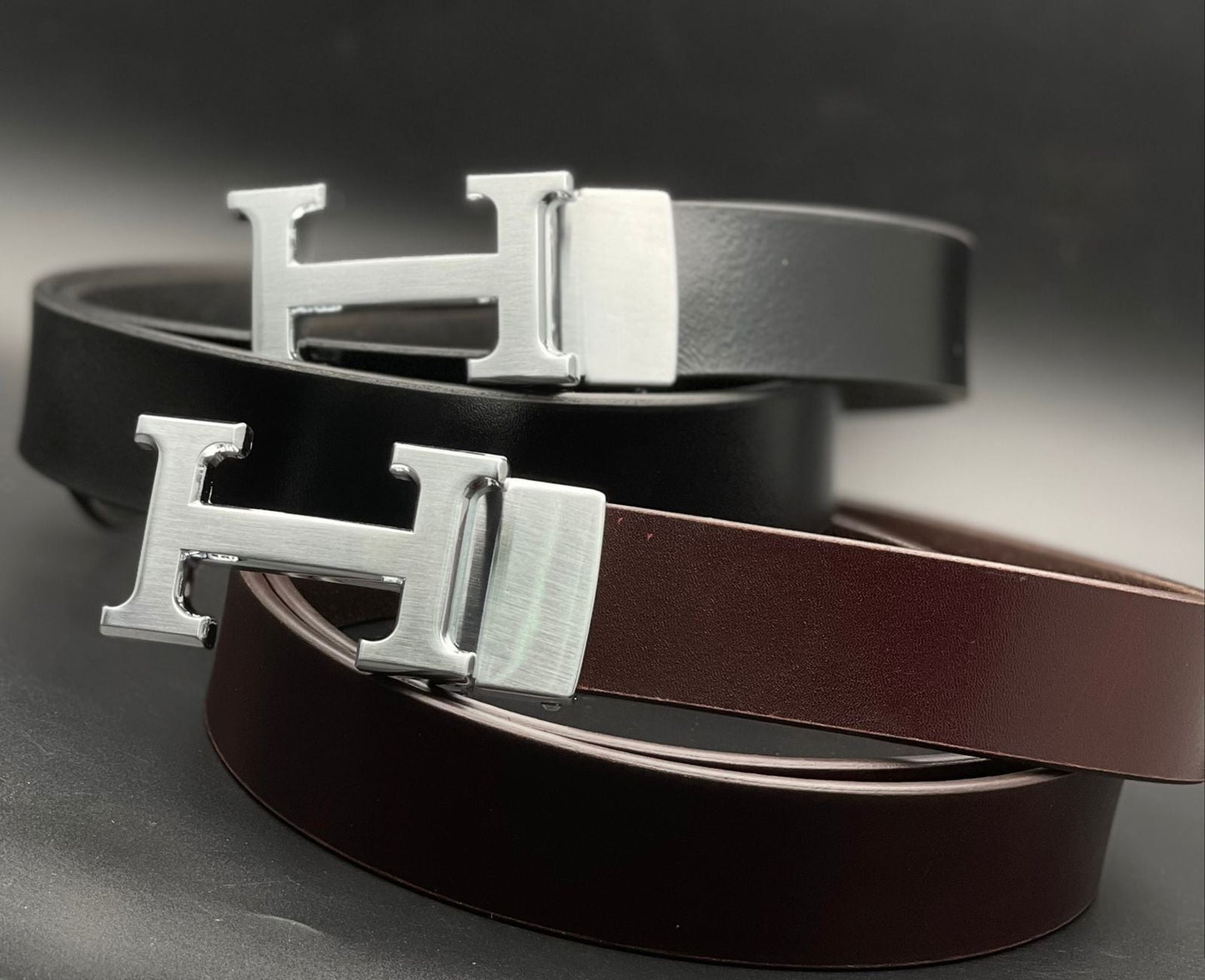 Trendy H Buckle Leather Strap Belt For Men's-JonasParamount