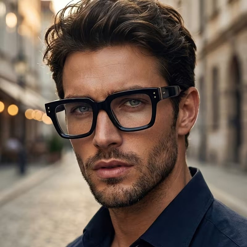 Bold Black Frame Fashion Glasses for Men & Women