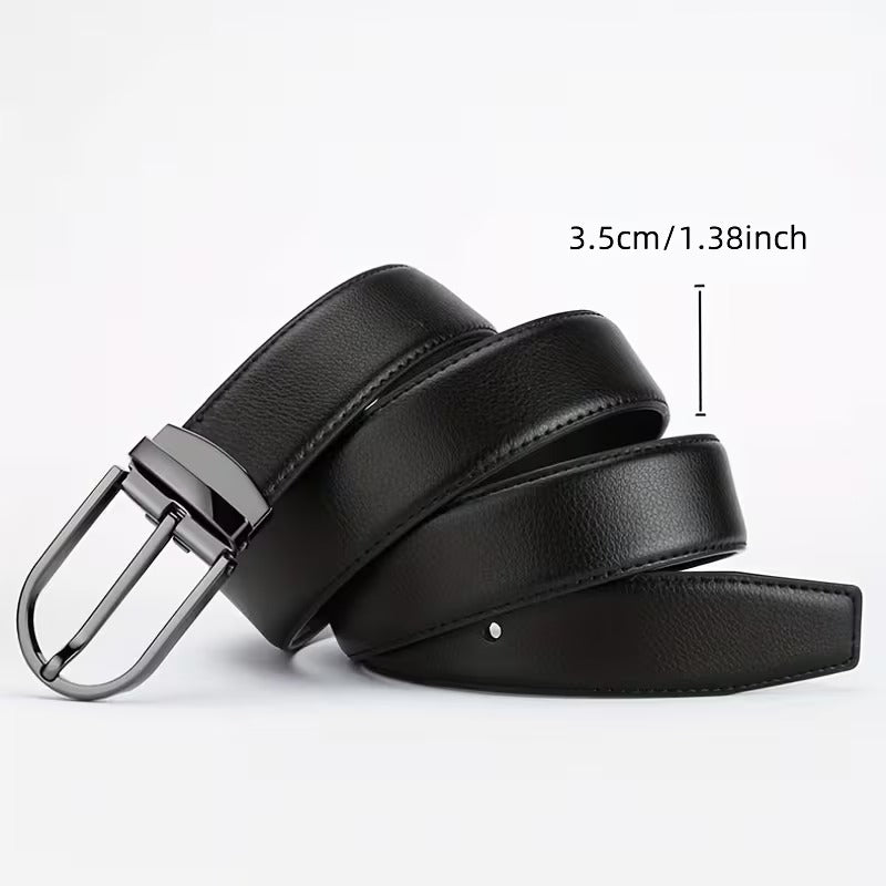 Men’s Classic Leather Belt – Simple Alloy Buckle Casual & Formal Waist Belt