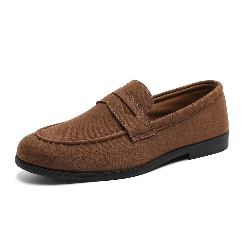 Premium Suede Penny Loafers for Men – Genuine Leather Slip-On Casual Shoes