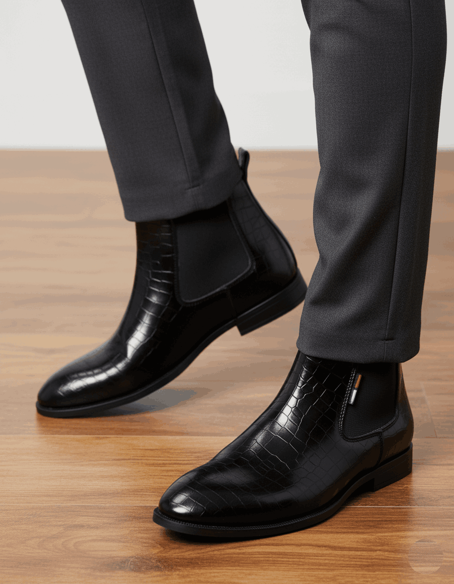 Men’s Chelsea Boots by JonasParamount – High Quality Faux Leather with TPR Sole