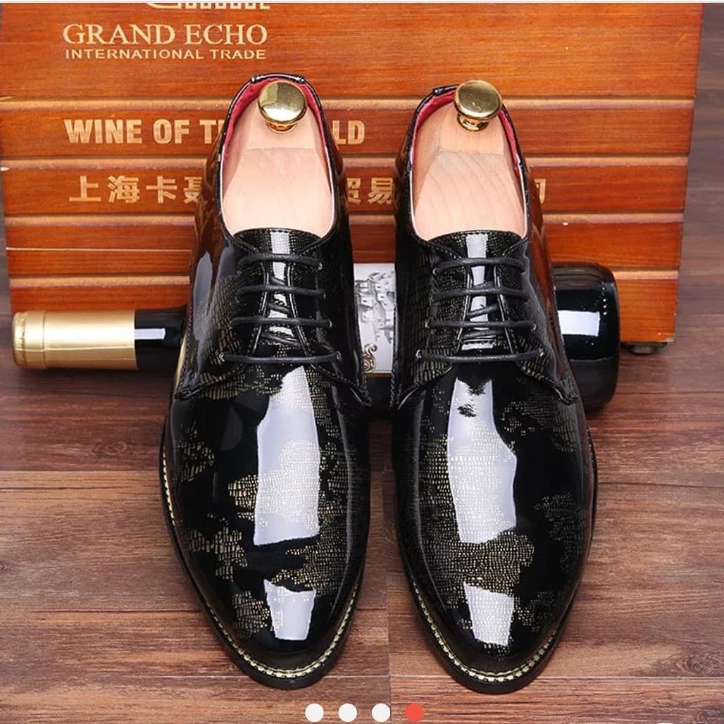 World Map Patent Casual And Party Wear Shoes For Men-JonasParamount