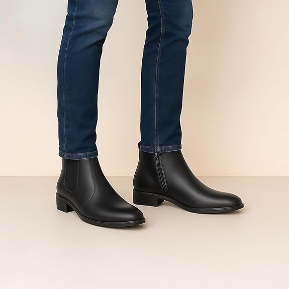 JonasParamount Black Zipper Chelsea Boots