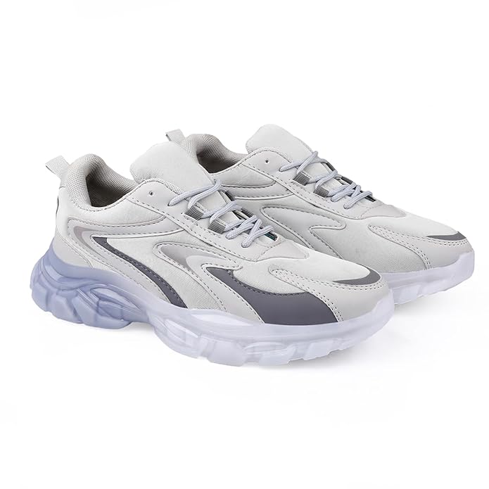 Grey, White Casual Sports Running Shoes JonasParamount
