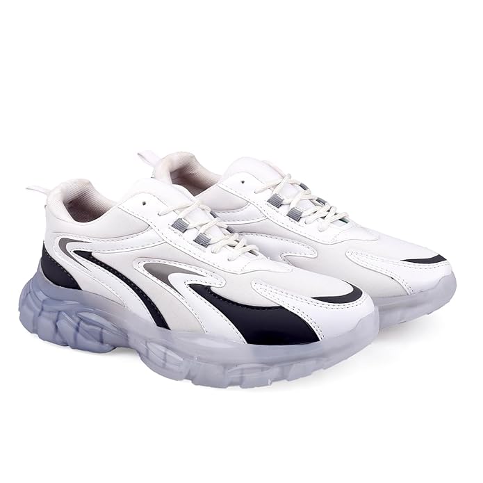 Grey, White Casual Sports Running Shoes JonasParamount
