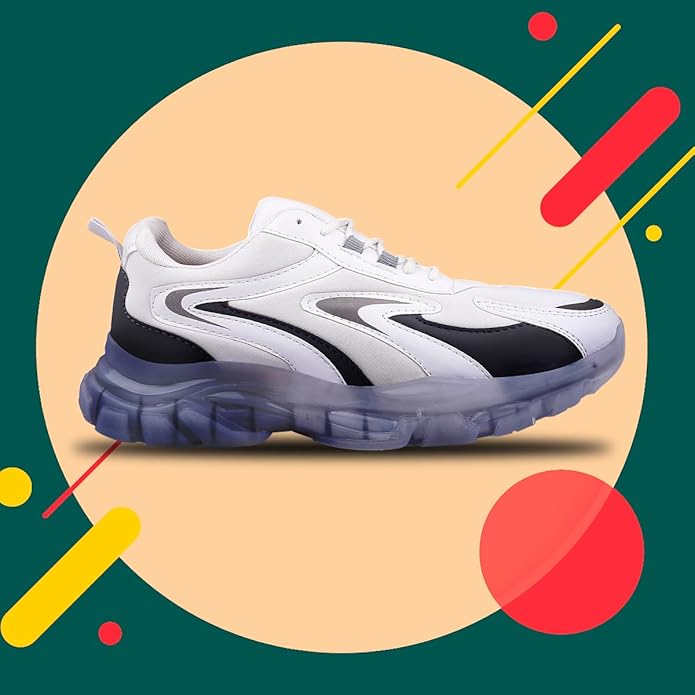 Grey, White Casual Sports Running Shoes JonasParamount