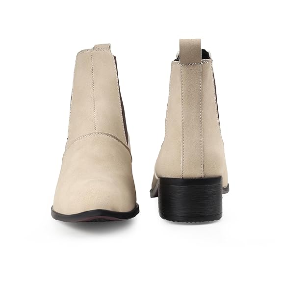 Men’s Pointed Toe Height Increasing Faux Leather Slip-On Formal & Casual Boots