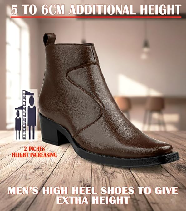JonasParamount Men’s Brown Height Increasing Ankle Boots