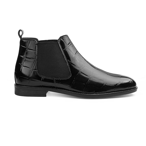 Premium Faux Leather Slip-On Casual & Formal Dress Boots