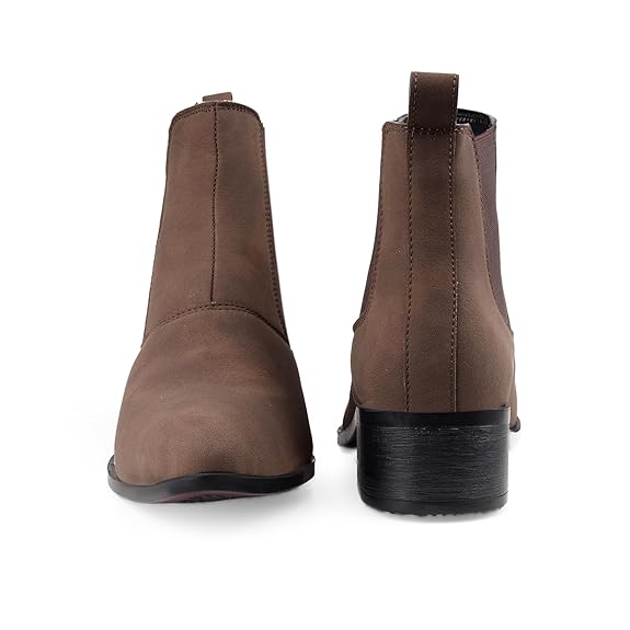Men’s Pointed Toe Height Increasing Faux Leather Slip-On Formal & Casual Boots
