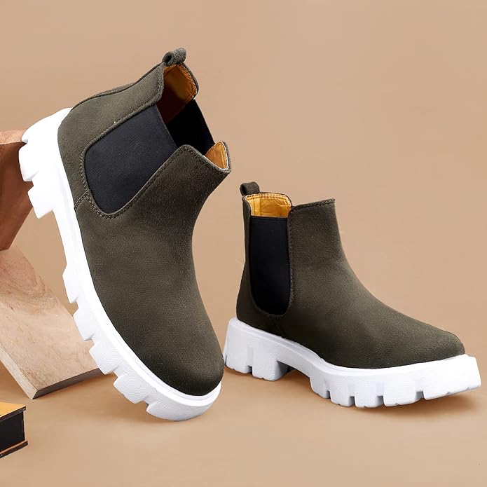 Suede Material Casual Chelsea Slip-On Boot For Men-JonasParamount