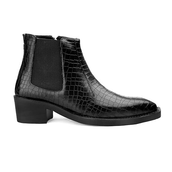 JonasParamount Men’s Crocodile Texture Chelsea Boots