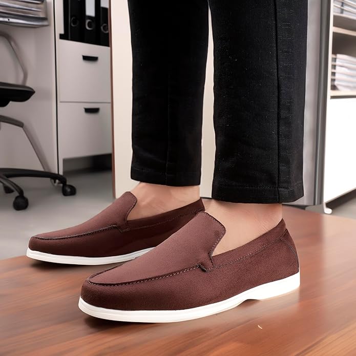 Suede Material Casual Loafer, Moccasin Shoes - JonasParamount