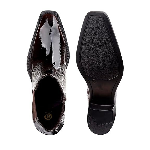 JonasParamount Men’s Brown Glossy Chelsea Boots