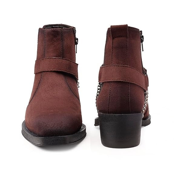 JonasParamount Men’s Brown Chelsea Boots with Chain Detail