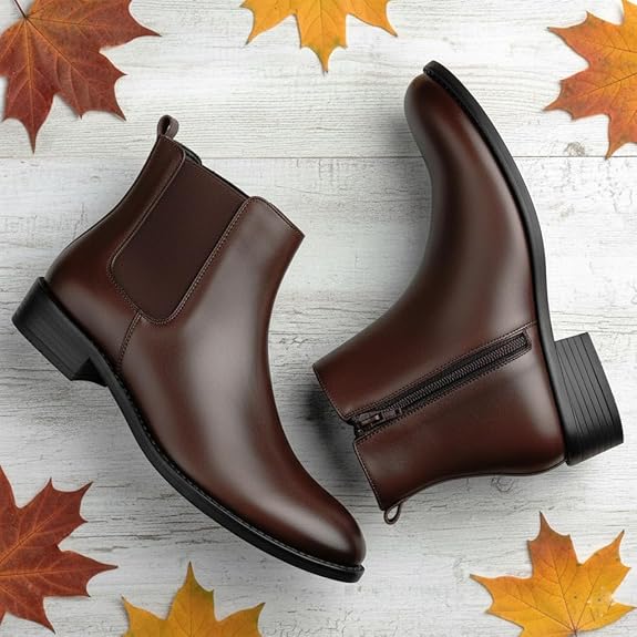 JonasParamount Brown Zipper Chelsea Boots