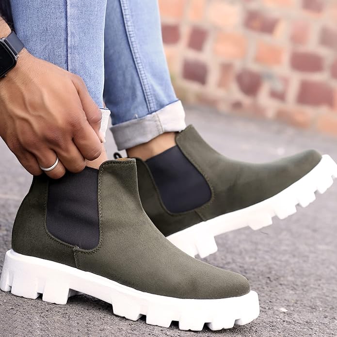 Suede Material Casual Chelsea Slip-On Boot For Men-JonasParamount