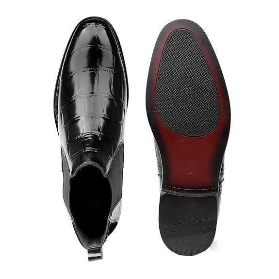Premium Faux Leather Slip-On Casual & Formal Dress Boots