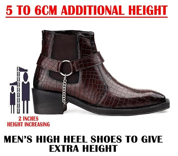JonasParamount Men’s Crocodile Chelsea Boots with Silver Chain Detail