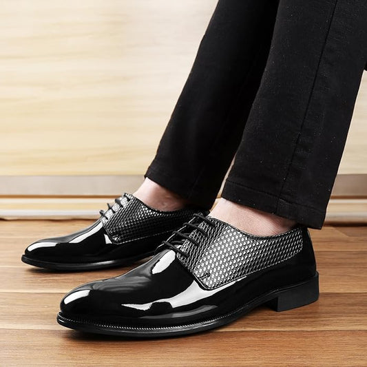 Formal Lace Up Derby Shoes with TPR Sole -JonasParamount