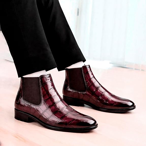 Premium Faux Leather Slip-On Casual & Formal Dress Boots