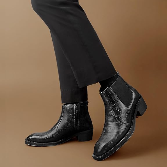 JonasParamount Men’s Black Height Increasing Chelsea Boots