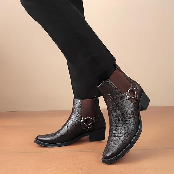 JonasParamount Men’s Brown Buckle Chelsea Boots