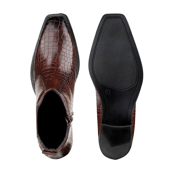 JonasParamount Men’s Crocodile Texture Chelsea Boots