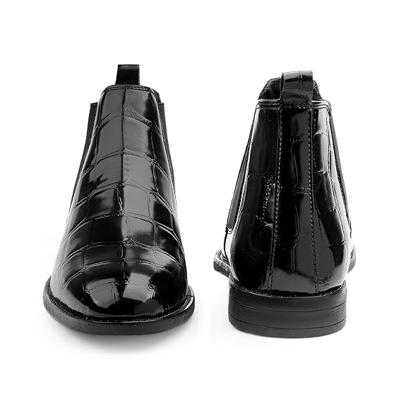Premium Faux Leather Slip-On Casual & Formal Dress Boots