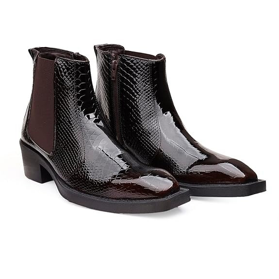 JonasParamount Men’s Brown Glossy Chelsea Boots