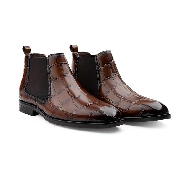 Premium Faux Leather Slip-On Casual & Formal Dress Boots