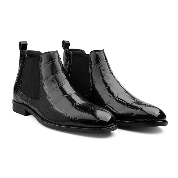 Premium Faux Leather Slip-On Casual & Formal Dress Boots