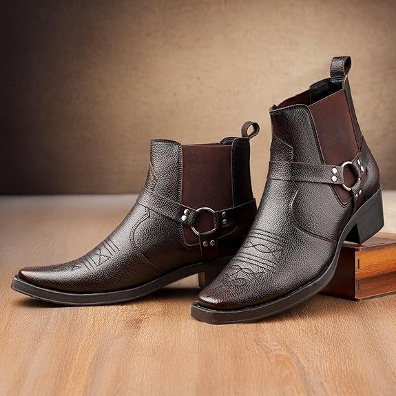 JonasParamount Men’s Brown Buckle Chelsea Boots