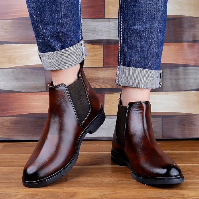 Chelsea Slip On Boots with PU Material -JonasParamount