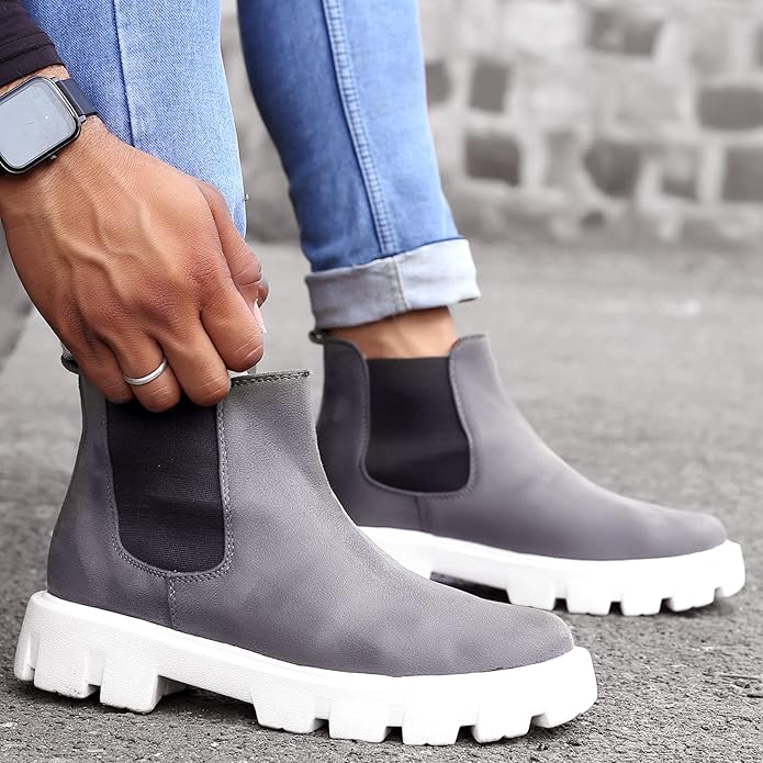 Suede Material Casual Chelsea Slip-On Boot For Men-JonasParamount