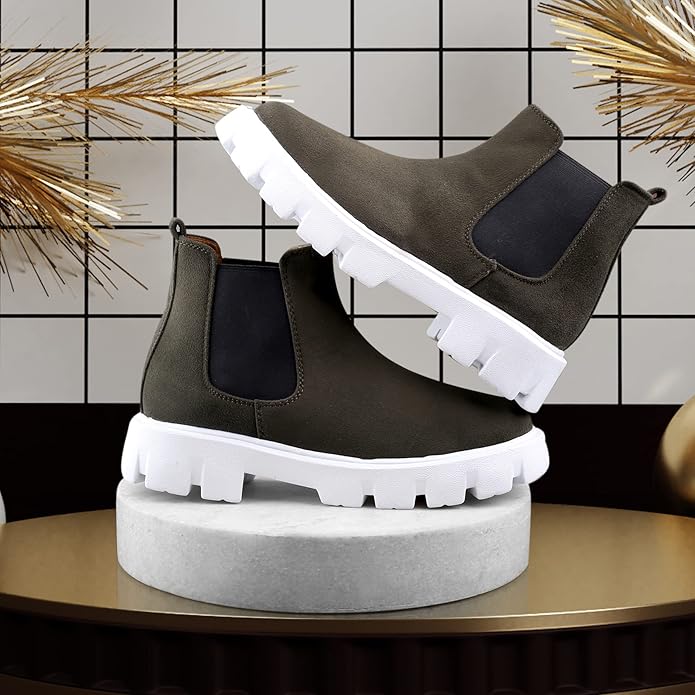 Suede Material Casual Chelsea Slip-On Boot For Men-JonasParamount