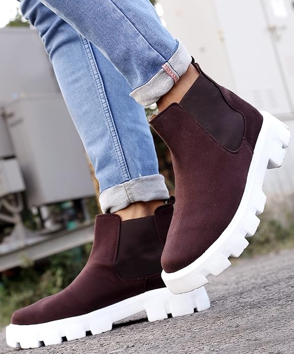 Suede Material Casual Chelsea Slip-On Boot For Men-JonasParamount