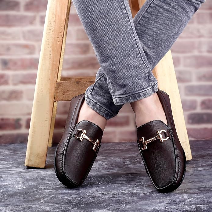 Casual Loafers with Faux Leather Upper and TPR Sole - JonasParamount