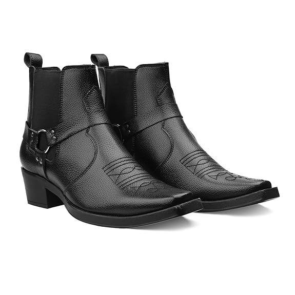 JonasParamount Men’s Black Buckle Chelsea Boots