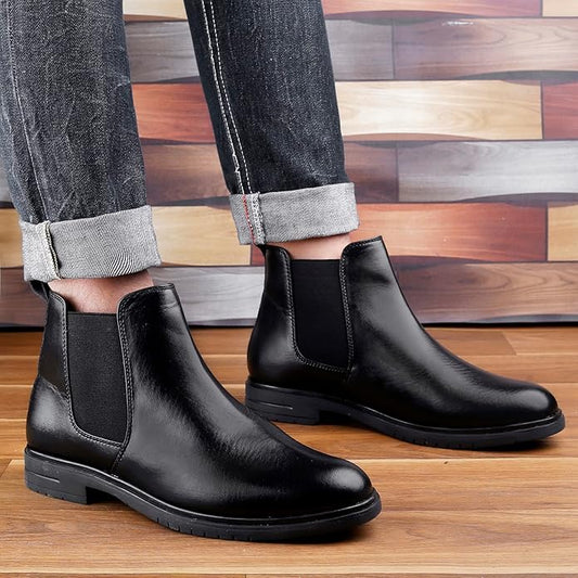 Chelsea Slip On Boots with PU Material -JonasParamount