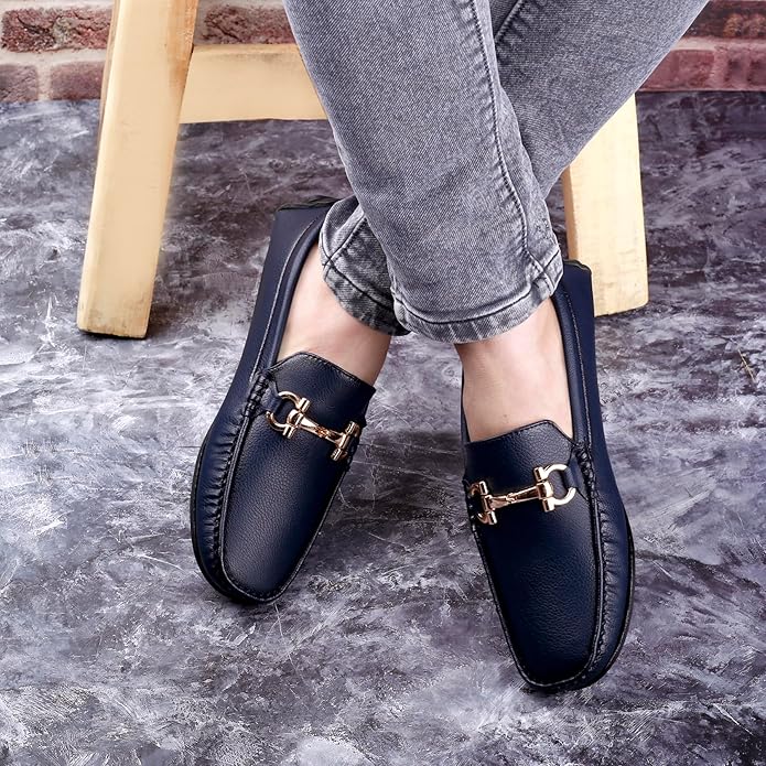 Casual Loafers with Faux Leather Upper and TPR Sole - JonasParamount