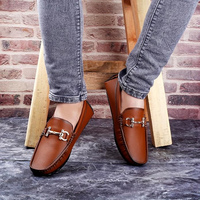 Casual Loafers with Faux Leather Upper and TPR Sole - JonasParamount
