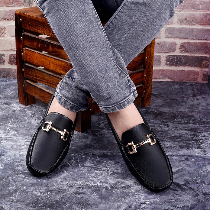 Casual Loafers with Faux Leather Upper and TPR Sole - JonasParamount
